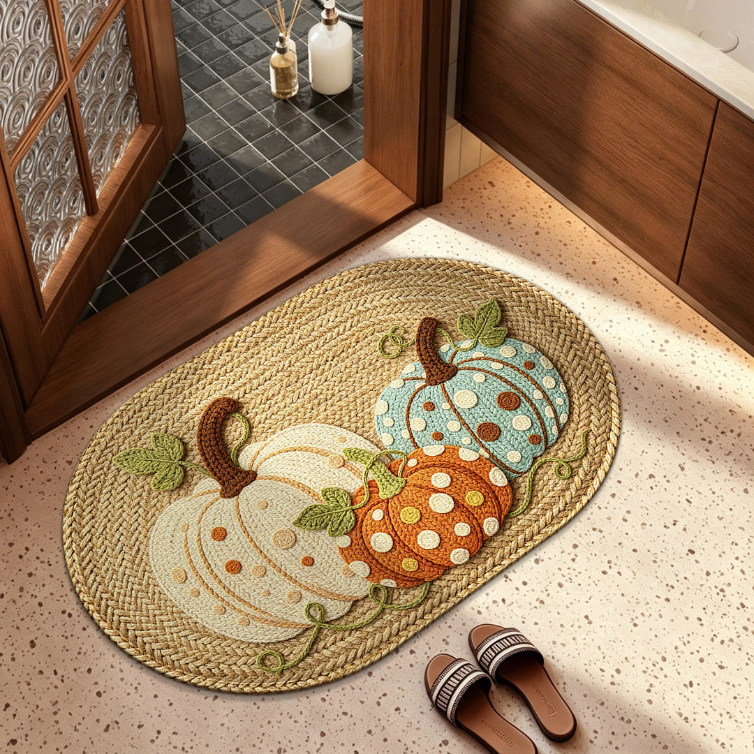 Decorative Pumpkin-Themed Area Mat
