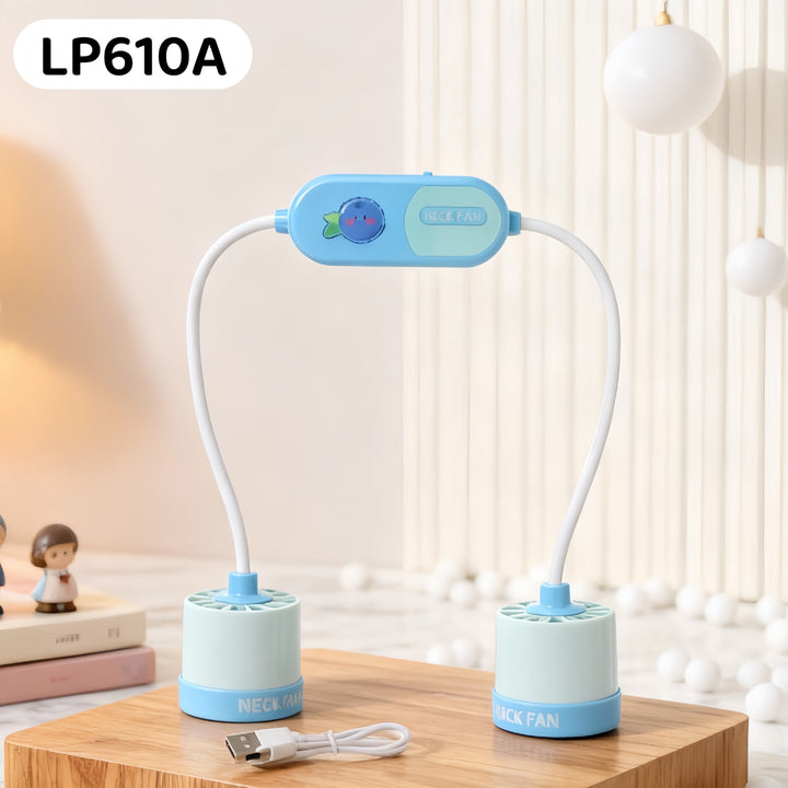 Women Portable Neck Fan with Flexible Design and USB Connection Bowlift
