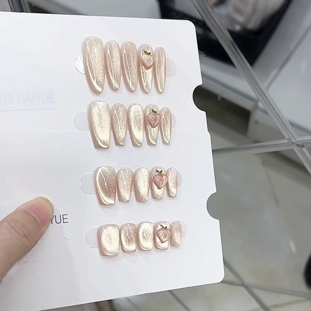 Heart-Embellished Press-On Nails Bowlift