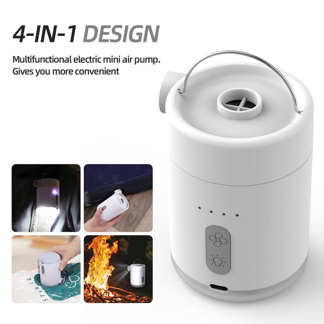 Portable Cordless Rechargeable Electric Air Pump With Multi-Nozzle Adapters Bowlift