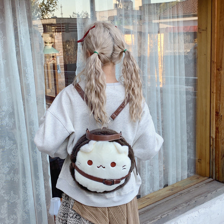Plush children's backpack with cute cat motif Bowlift