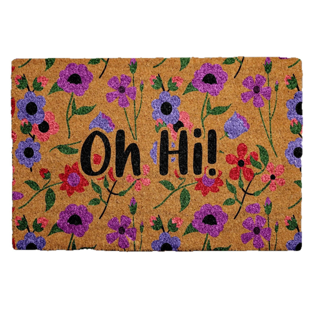Decorative Bee Hive Welcome Indoor Outdoor Low-Profile Doormat With Non-Slip Rubber Backing