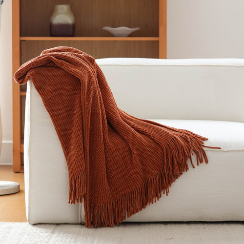 Textured Knit Decorative Throw Blanket