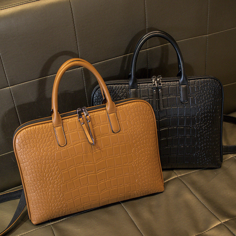 Elegant Laptop Bag in Luxurious Crocodile Look Bowlift