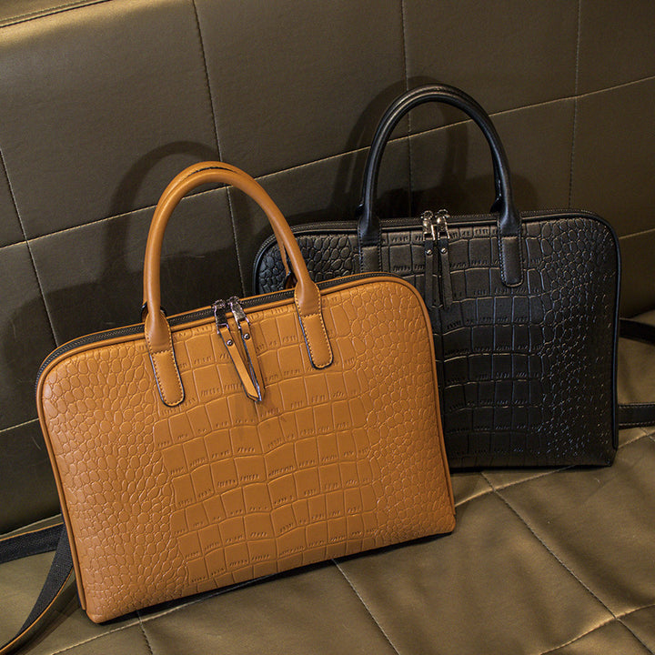 Elegant Laptop Bag in Luxurious Crocodile Look Bowlift
