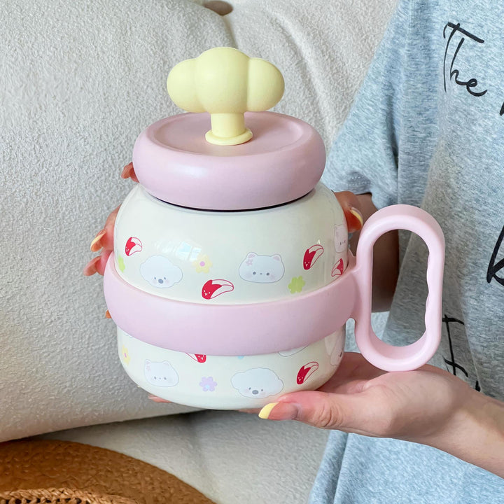 Women's creative drinking bottle with playful design Bowlift