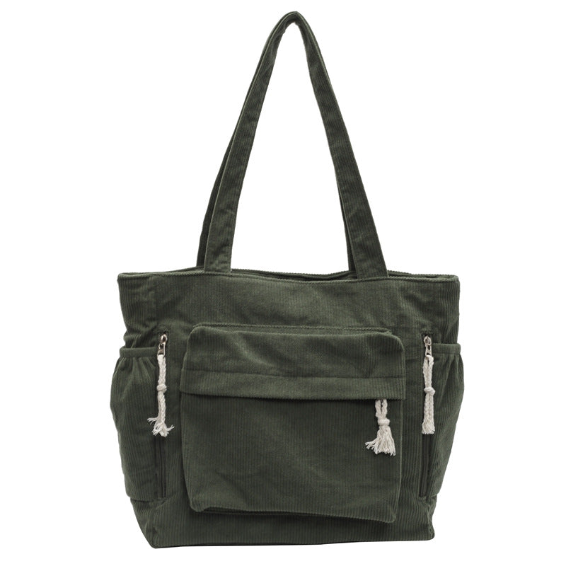 Textured Multi-Pocket Tote Bag Bowlift
