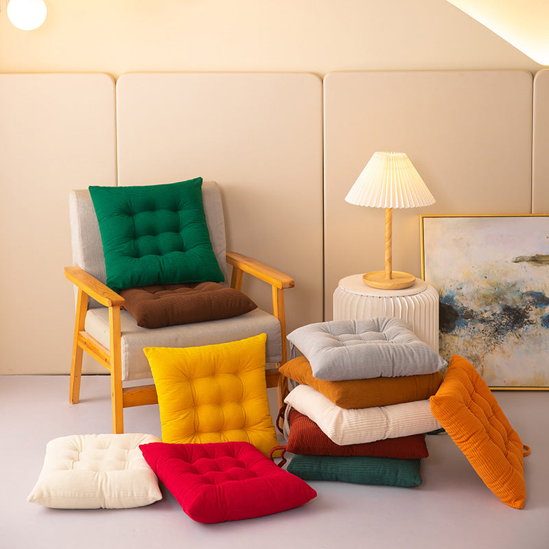 Tufted corduroy seat cushion with high-density polyester fill and anti-slip backing Bowlift