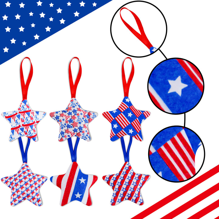 Unisex star-shaped hanging decoration made of soft felt with US flag pattern Bowlift
