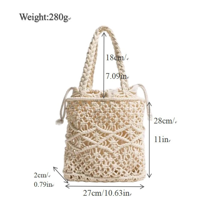 Hand-knotted macrame shopping bag Bowlift