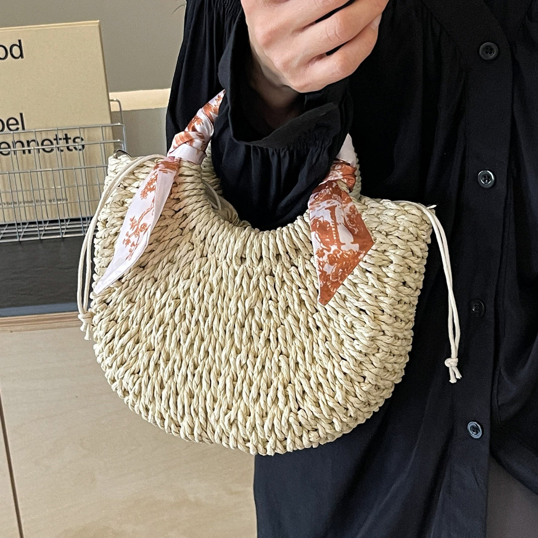 Handcrafted Woven Straw Shoulder Bag