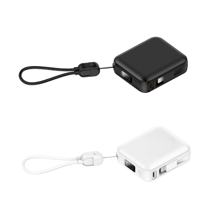 Portable power bank with integrated charging cable and digital display Bowlift