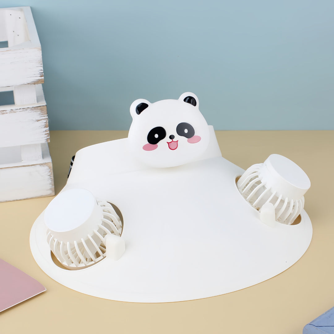 Women's Fun Bringing Cooling Plate with Double Fan and Animal Motif Bowlift