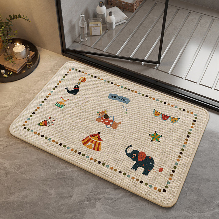Decorative Cat-Themed Bath Mat Bowlift