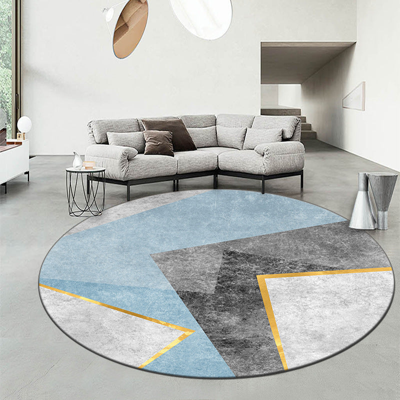 Geometric Patterned Round Area Rug Bowlift