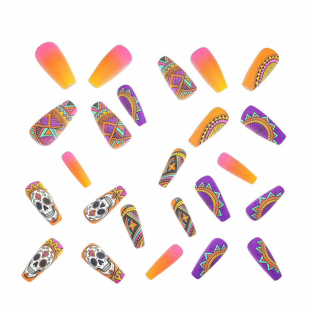 Creative skull design artificial nails Bowlift