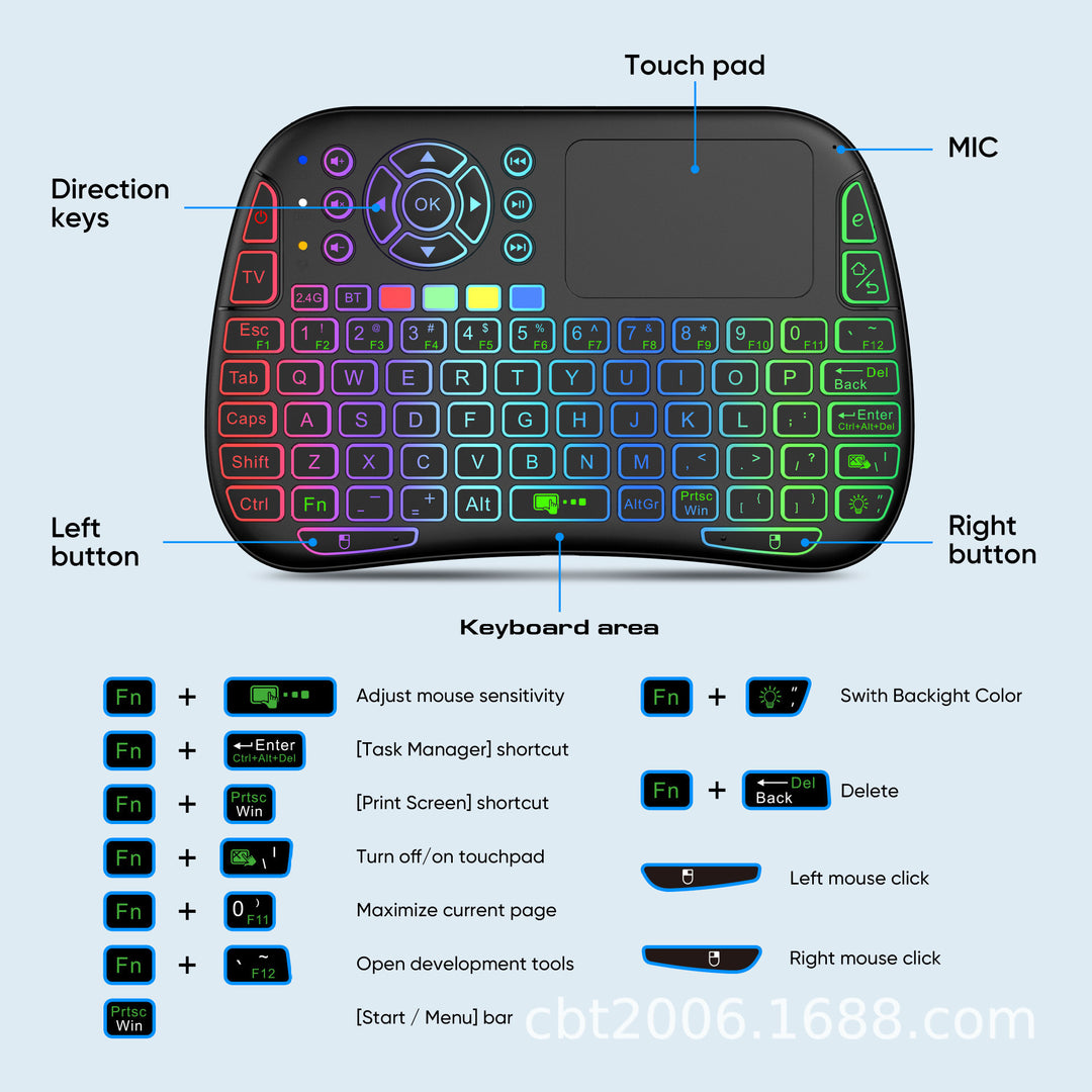 Wireless Mini Keyboard with Touchpad Bowlift