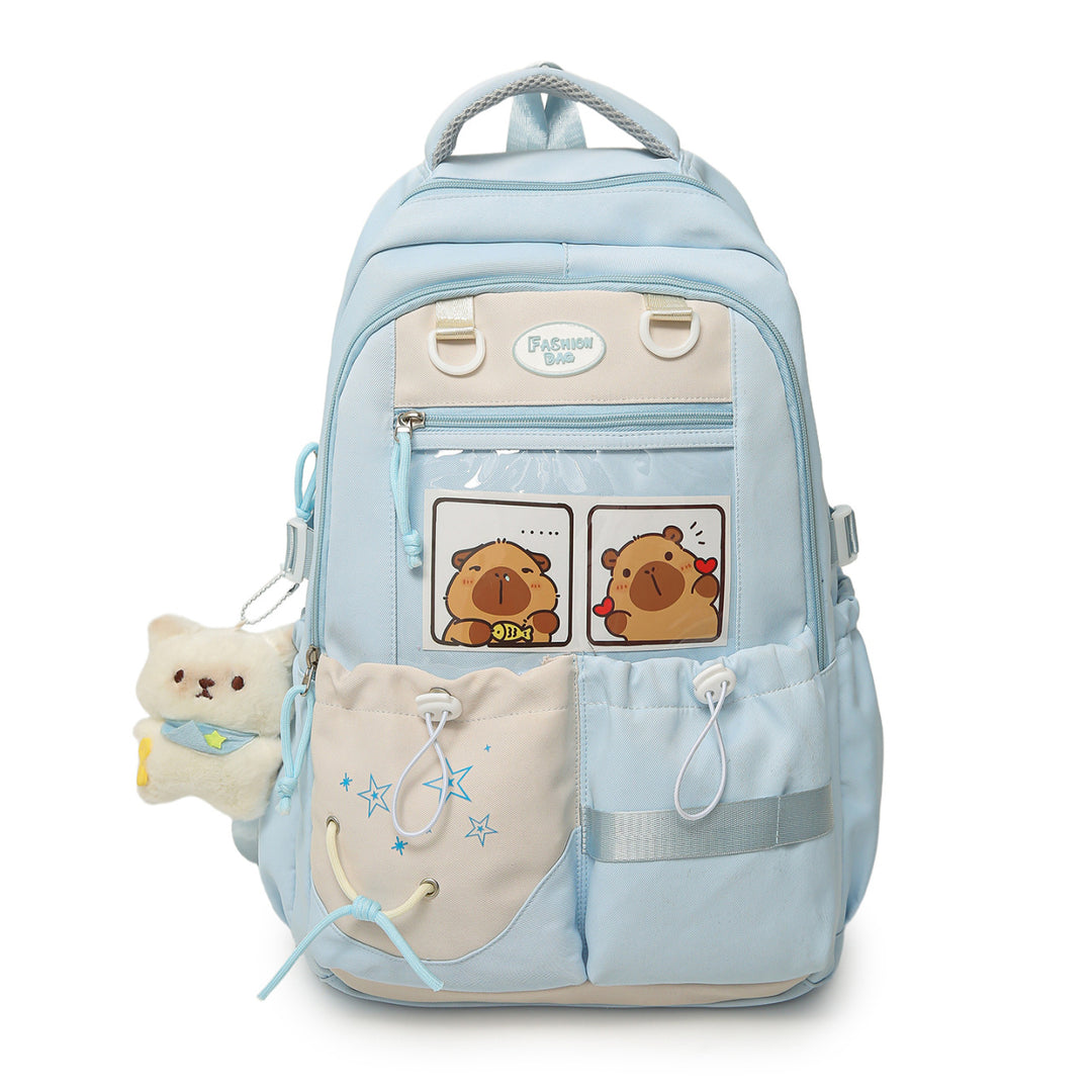 Cartoon Character Print School Backpack Bowlift