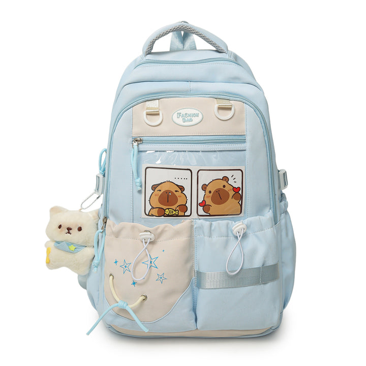 Cartoon Character Print School Backpack Bowlift