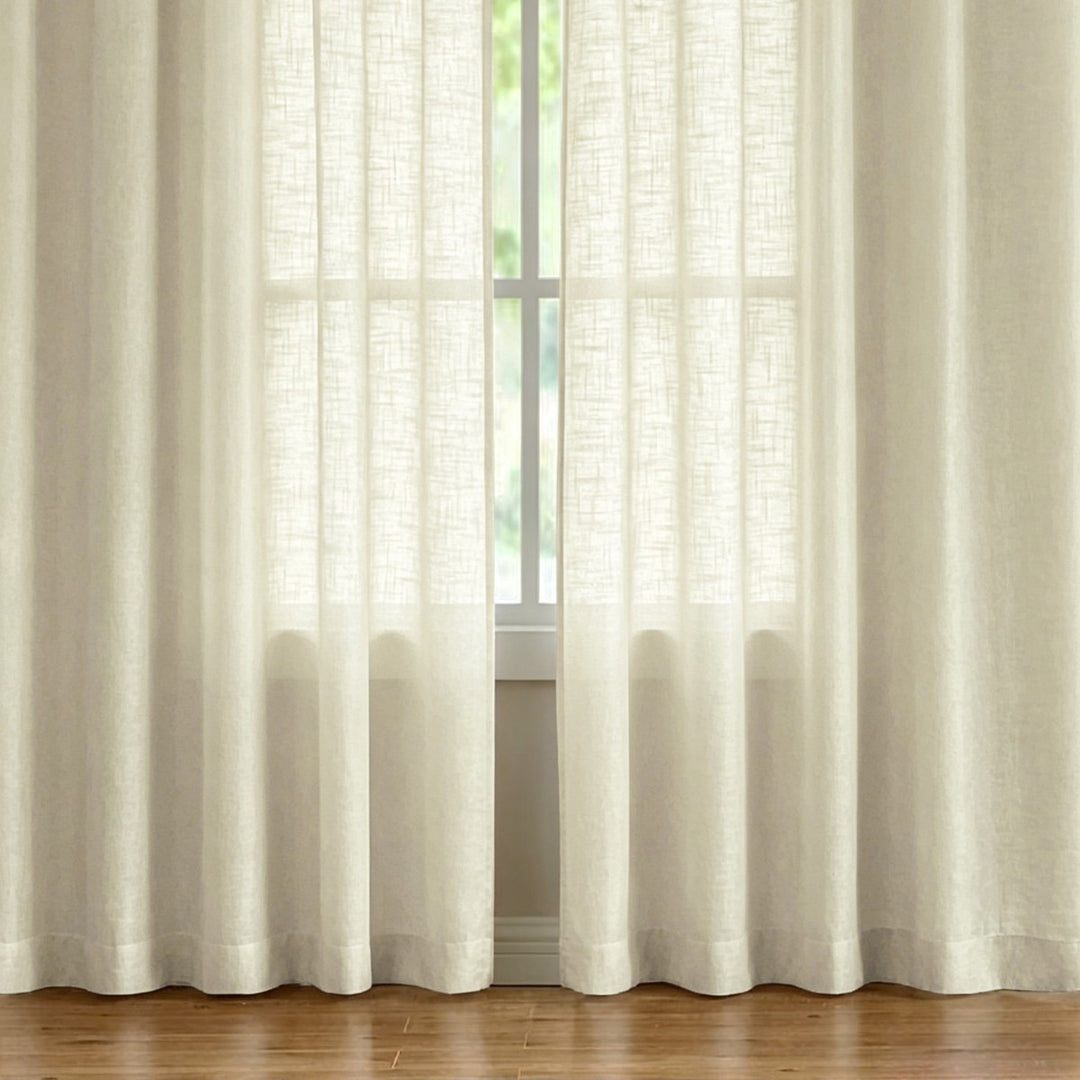 Sheer Linen Window Curtains Bowlift