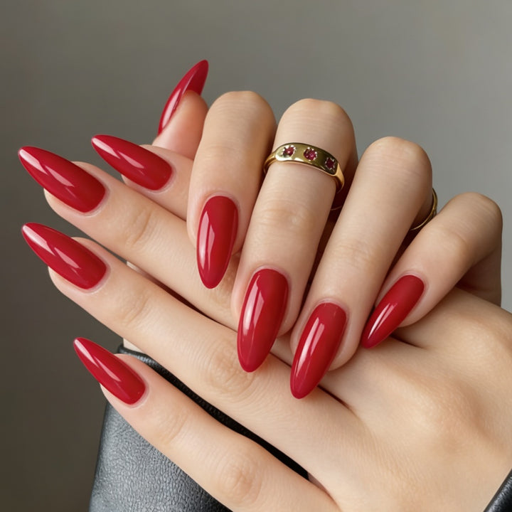 Artistic Almond-Shaped Press-On Nails