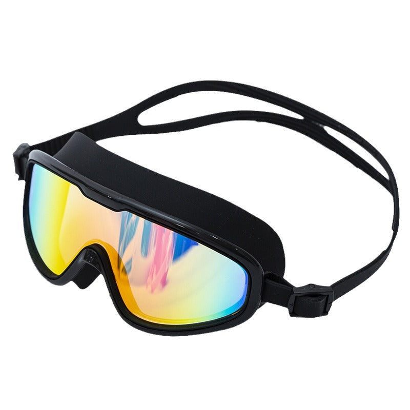 Ergonomic swimming goggles with mirrored field of view Bowlift