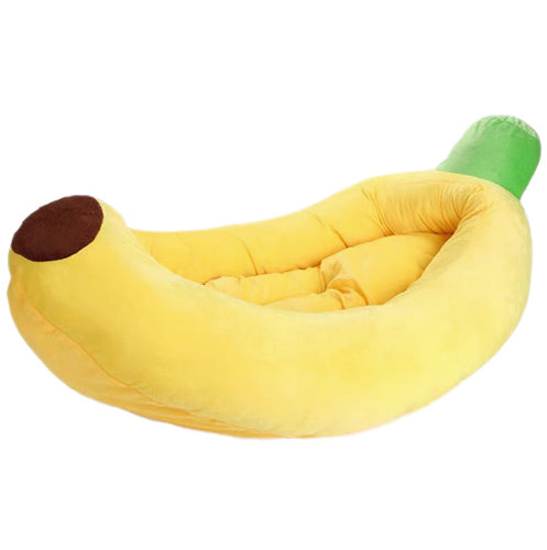 Banana-Shaped Plush Dog Bed