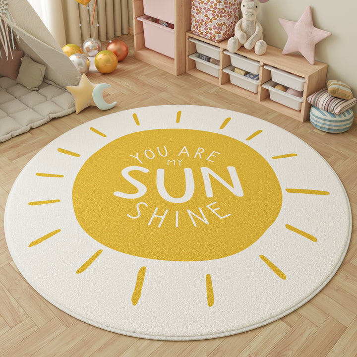 Playful Inspirational Round Area Rug Bowlift