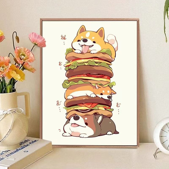 Playful Cat-Themed Food Art Print Bowlift