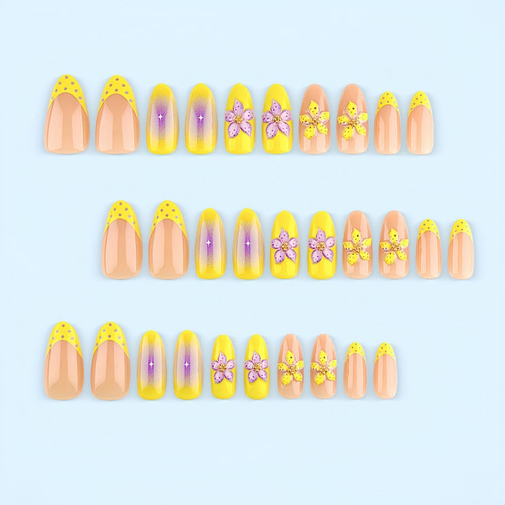 Premium Artificial Nails with intricate floral decorations Bowlift