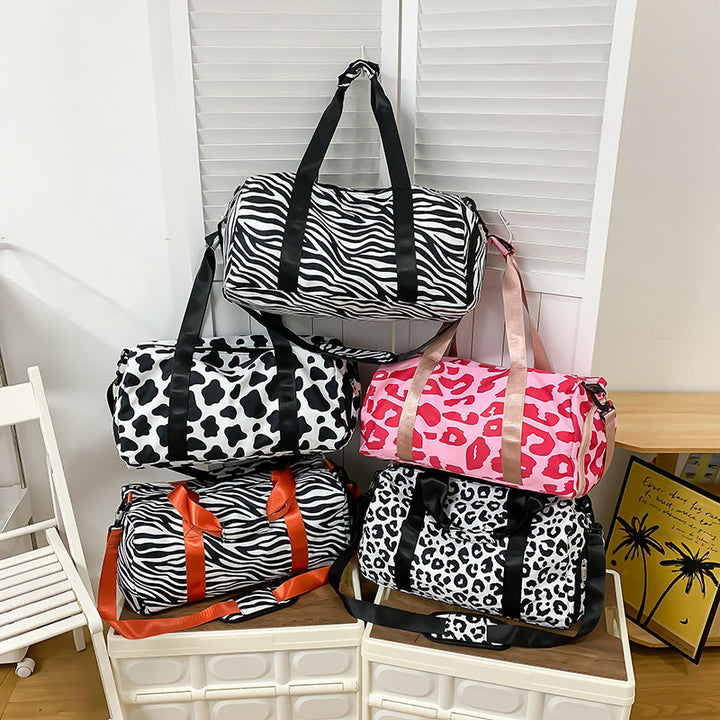 Fashionable Zebra Patterned Gym Duffle Bag Bowlift