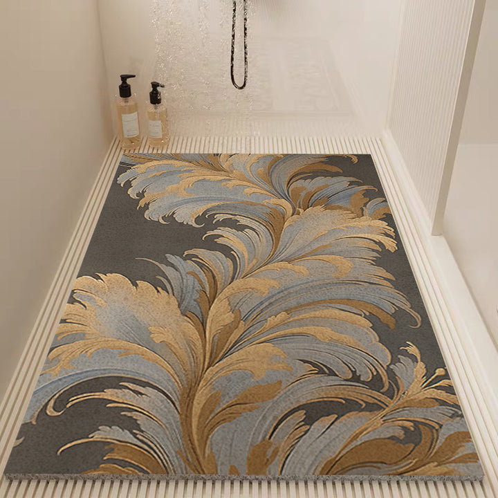 Elegant Floral Patterned Bath Mat Bowlift