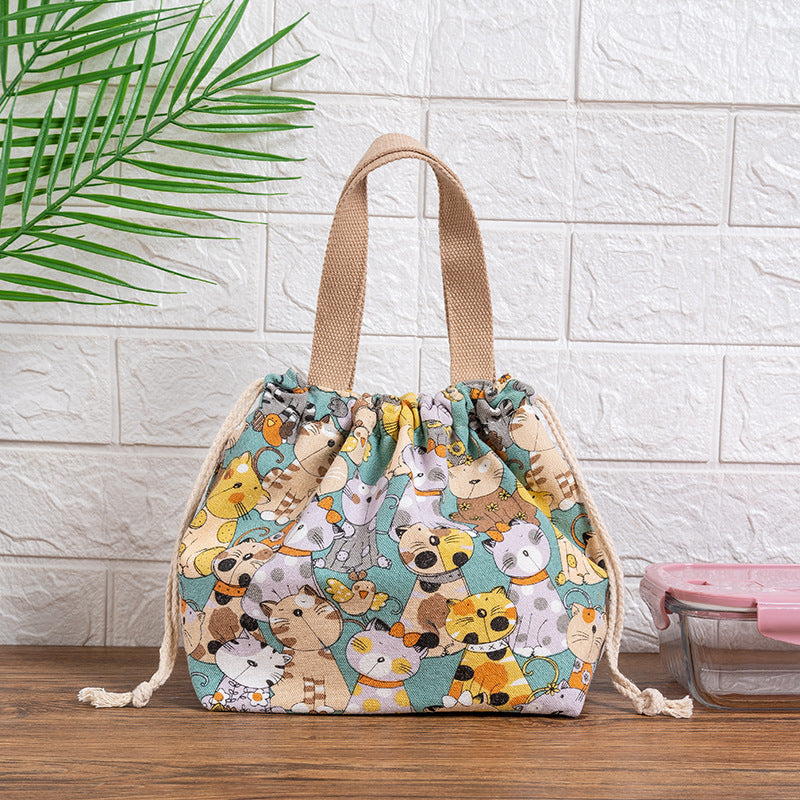 Drawstring Cat-Themed Storage Bag Bowlift
