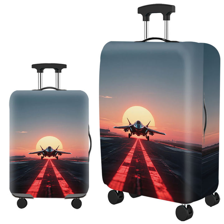 Tropical Leaf Print Hard Shell Luggage Bowlift