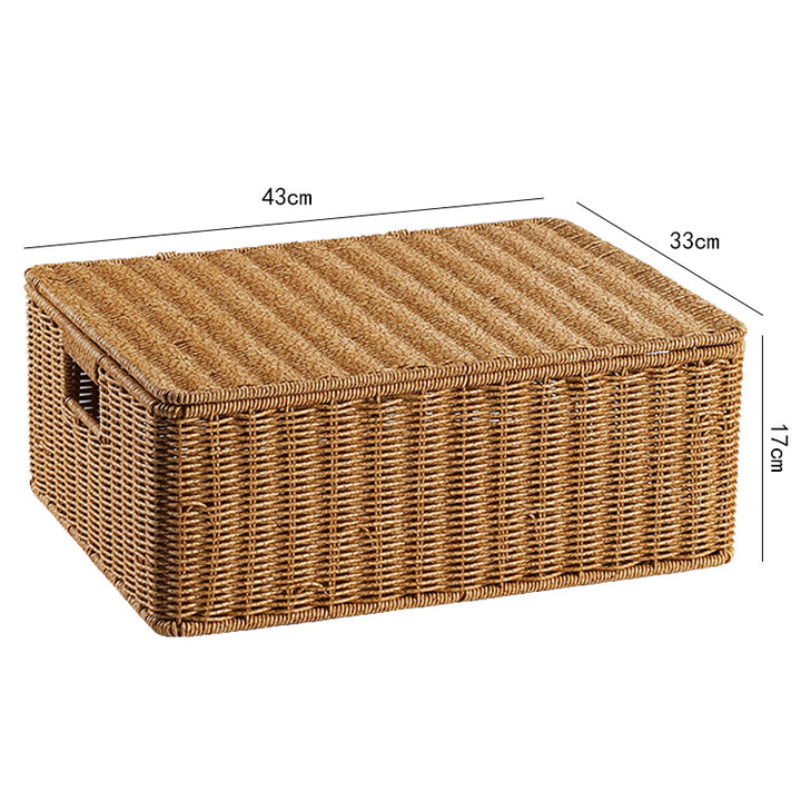 Handcrafted Rectangular Wicker Storage Box Bowlift