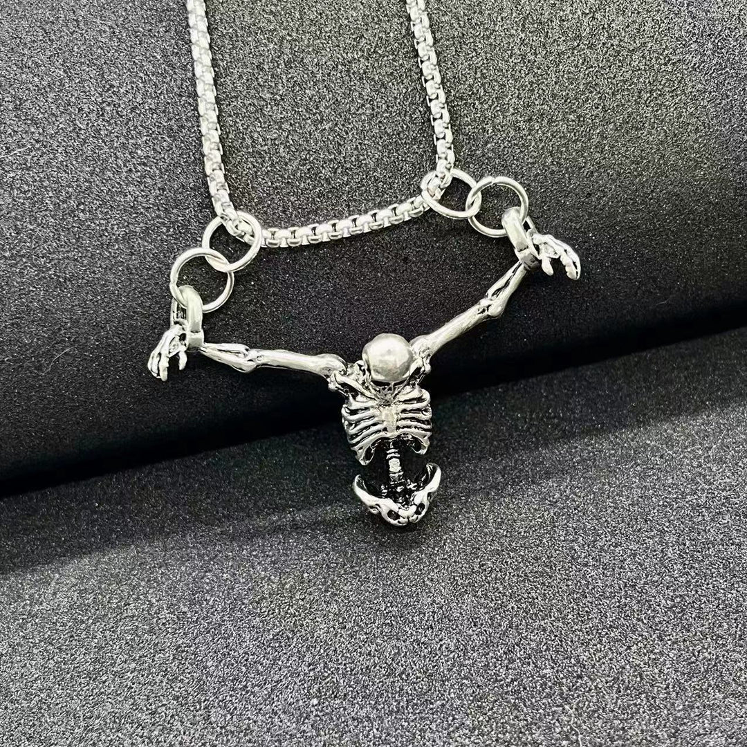 Skeleton Pendant Necklace Bowlift