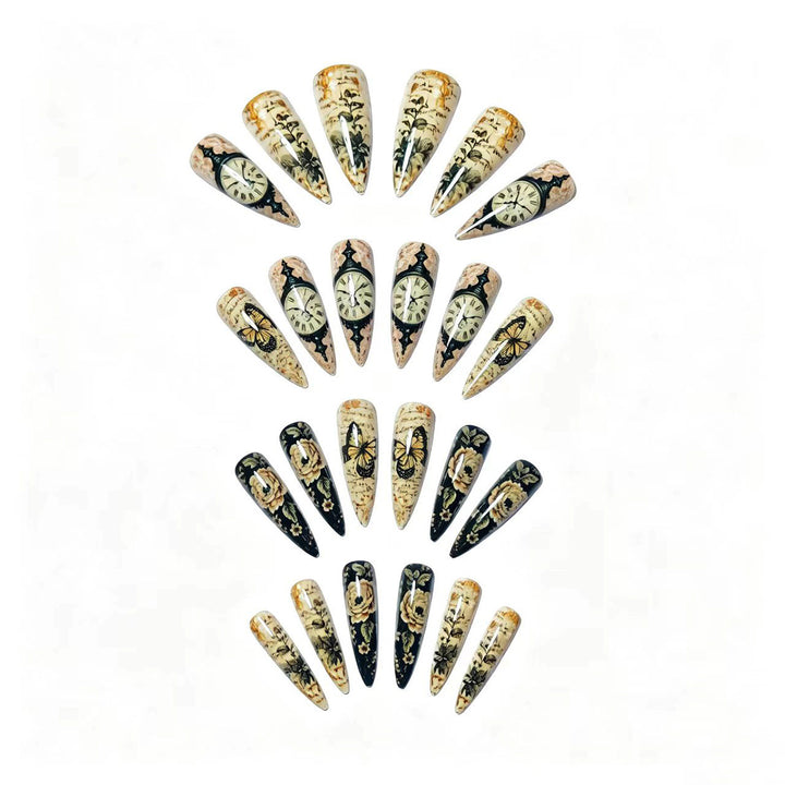 Artistic Vintage Floral Nail Art Bowlift