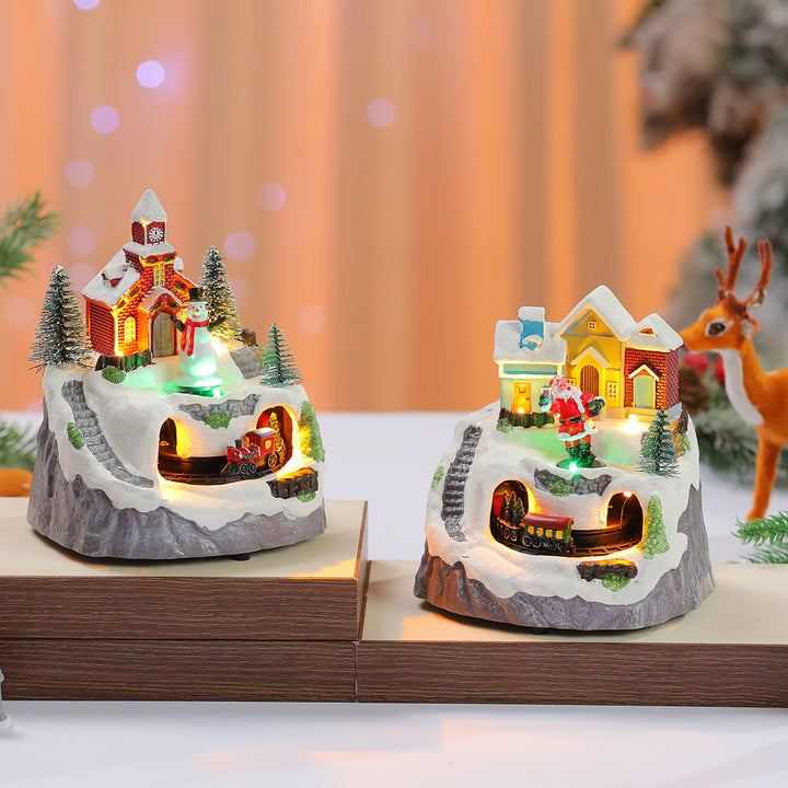 Decorative Light-Up Christmas Village Display Bowlift