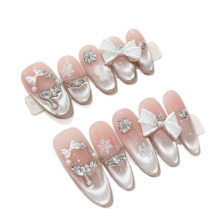 Premium Decorative Press-On Nail Set Bowlift