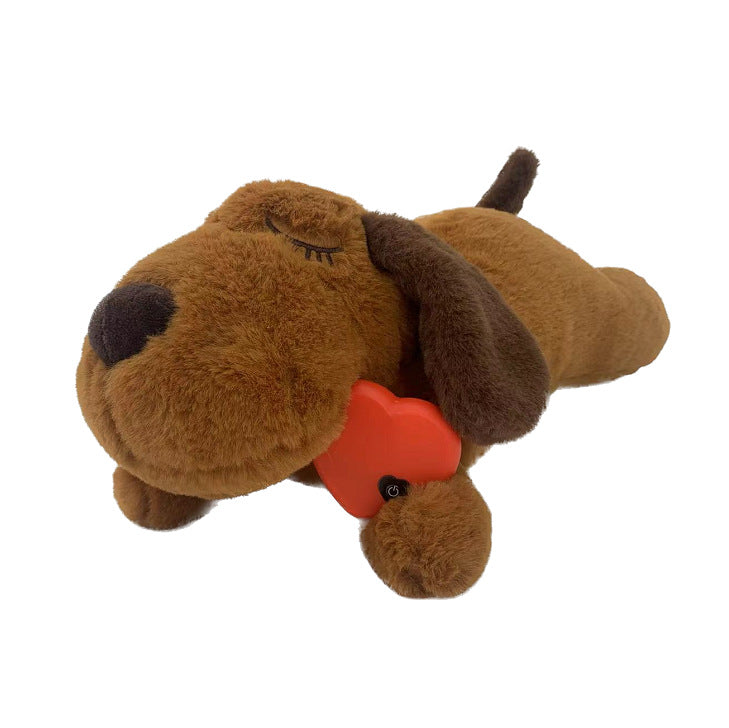 Plush heated cuddle dog pillow with heart remote control Bowlift