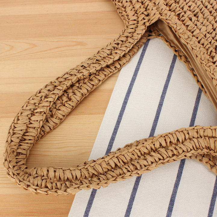 Large Handmade Straw Shopping Bag Bowlift