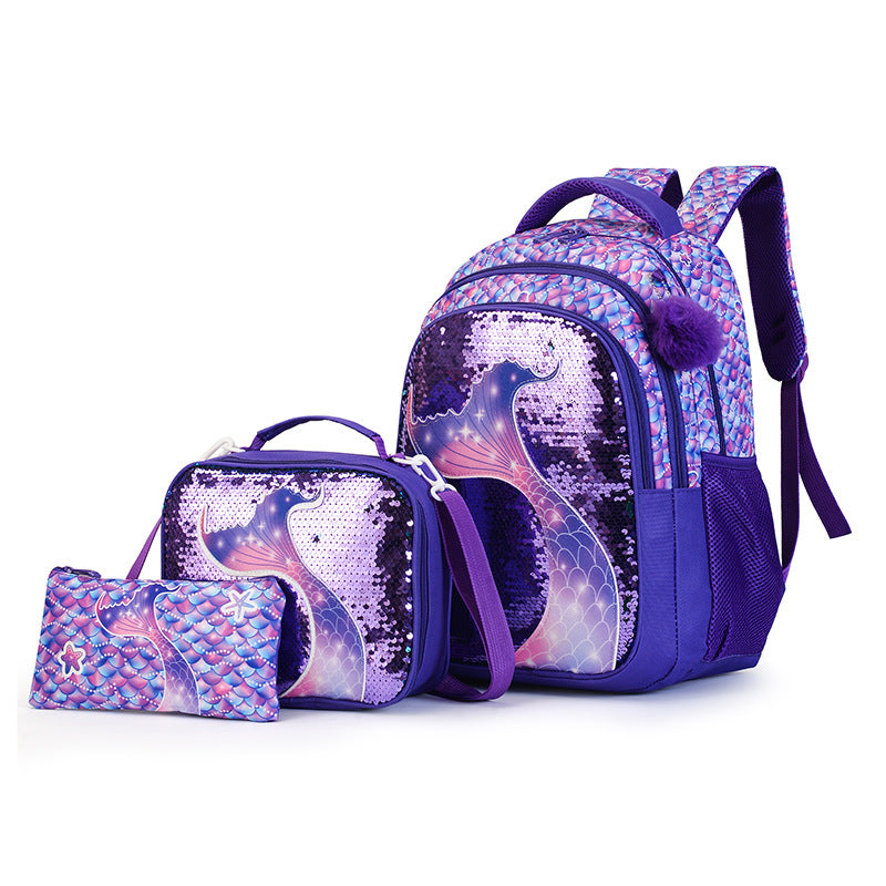 Mermaid Design Multi-Piece Backpack Set