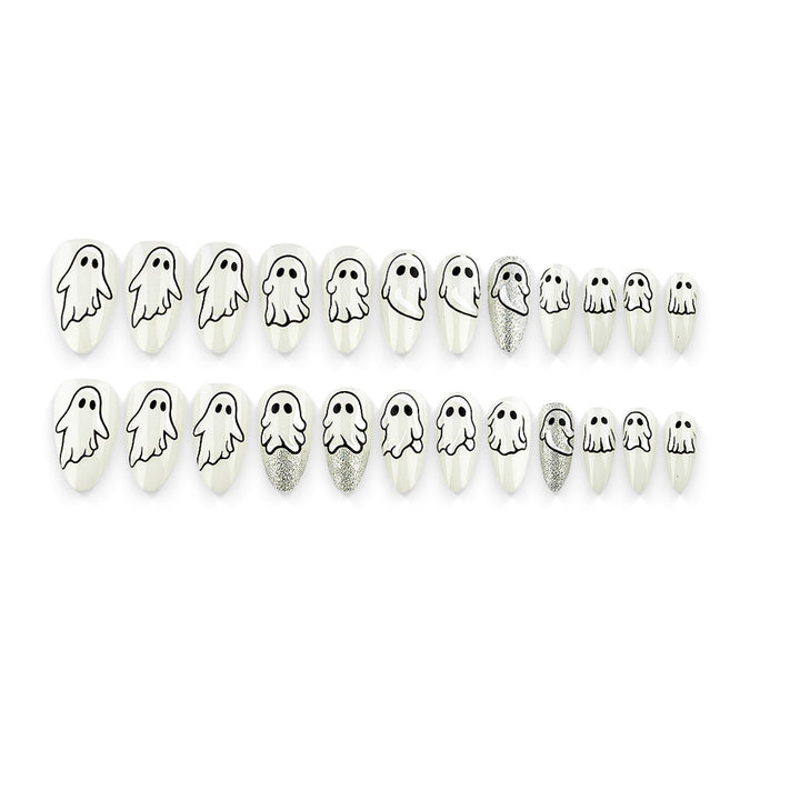 Artificial nails with cute ghost motif Bowlift