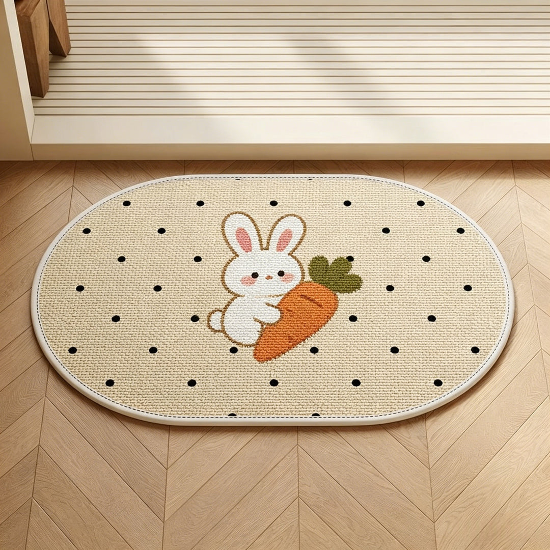 Decorative Bunny-Themed Area Mat Bowlift