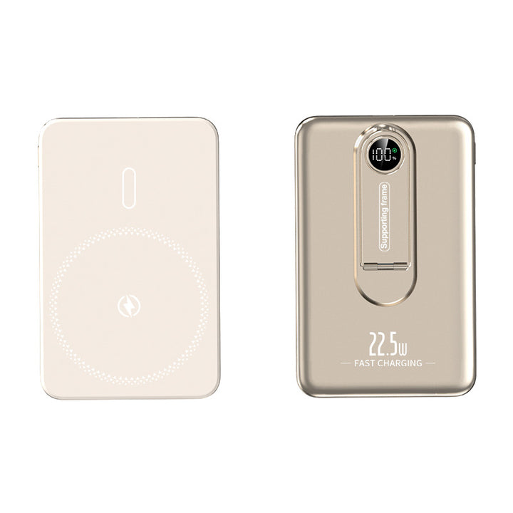 Portable Qi charging power bank with integrated fast charging function and digital display Bowlift