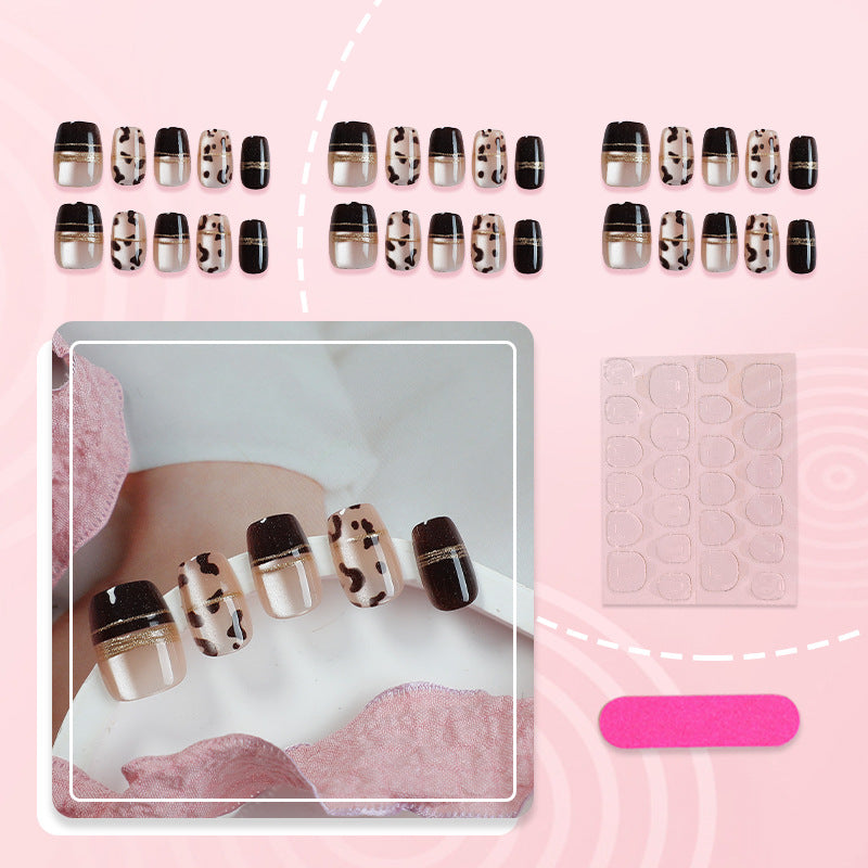 Contemporary Patterned Press-On Nail Art Set Bowlift