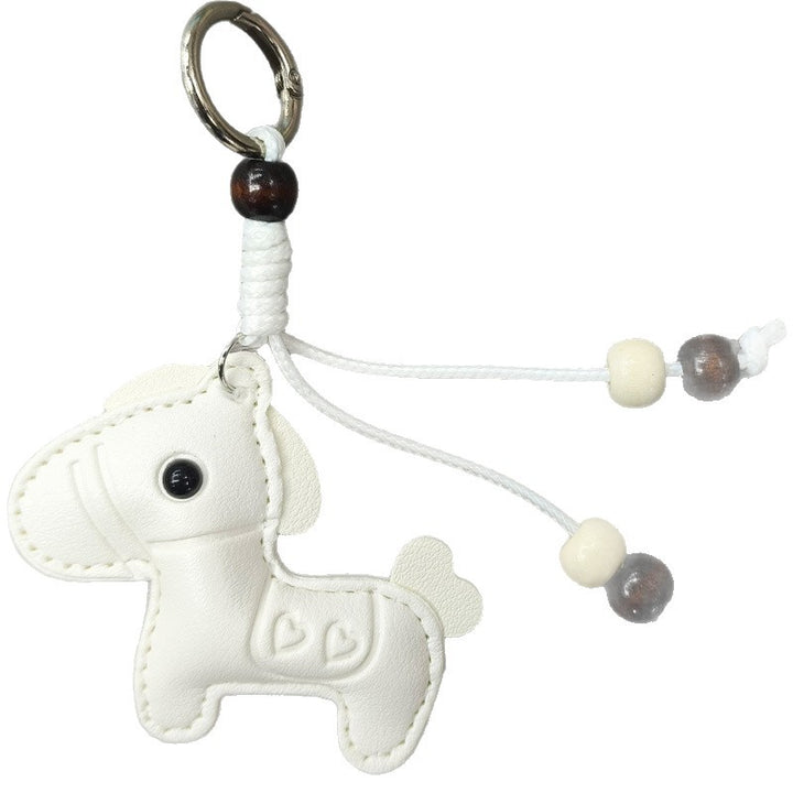 Playful Horse Shaped Leather Keychain Bowlift