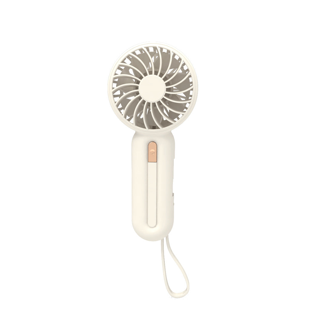 Unisex portable hand fan with foldable handle, USB charging function, and carrying strap Bowlift