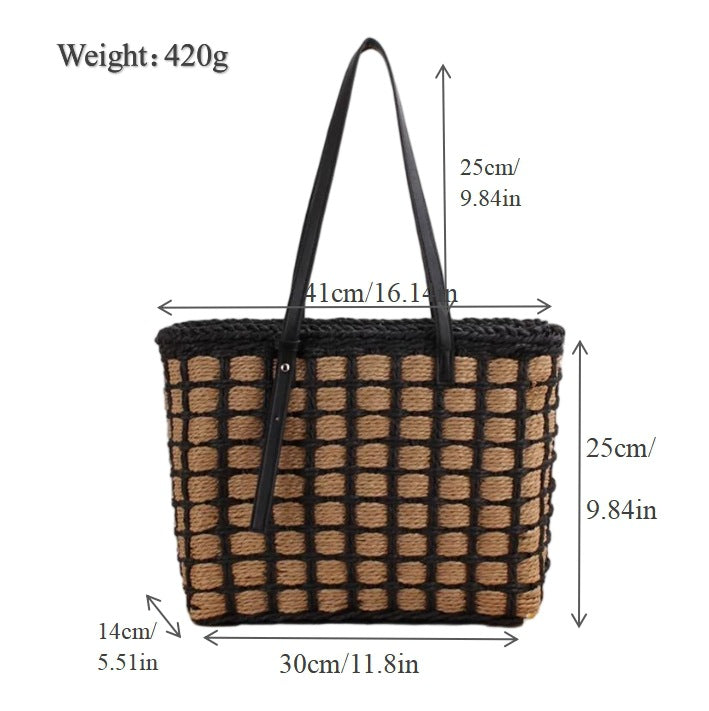 Spacious handbag with woven design Bowlift