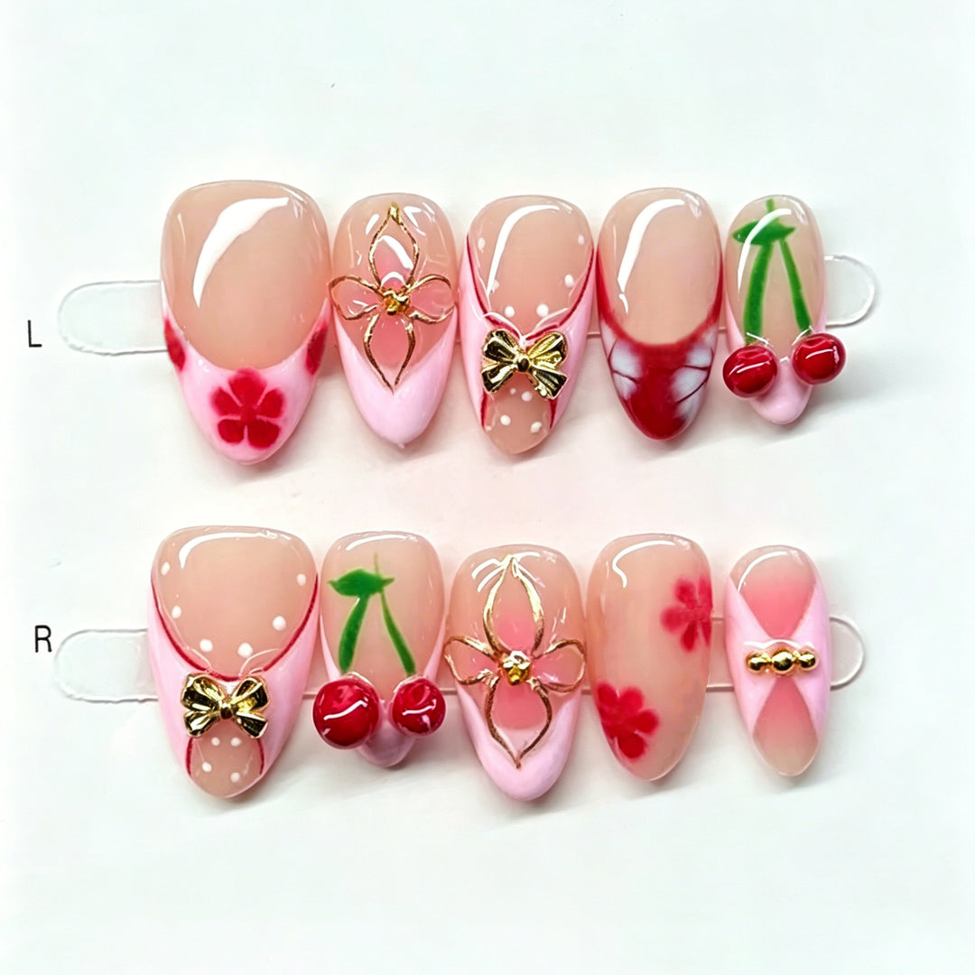 Decorative Cherry Blossom Press-On Nail Set